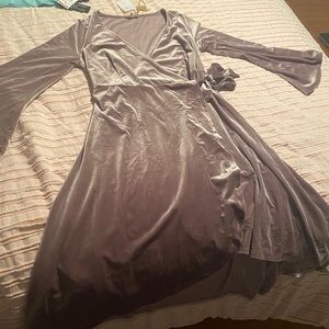 Velvet wrap dress